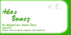 akos boncz business card