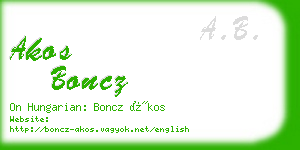 akos boncz business card
